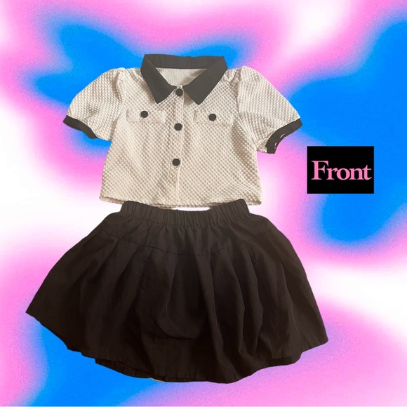 Kids Black and White skirt Set SIZE 7 - Picture 1 of 5
